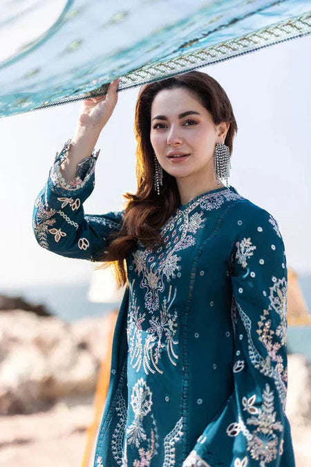 QMK 3PC DHANAK EMBROIDERED UNSTITCHED
