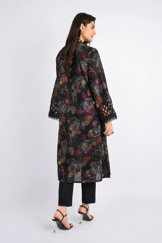 BRZ - 3PC DHANAK EMBROIDERED UNSTITCHED (Black)