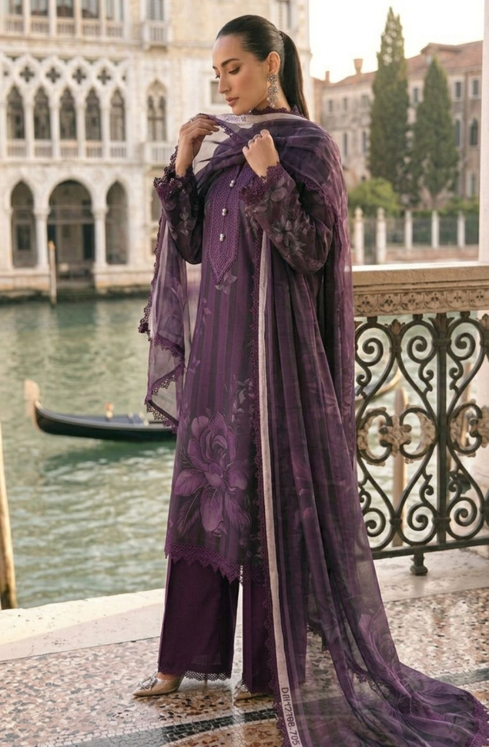 SFA - 3PC LAWN PRINTED UNSTICH (PURPLE)