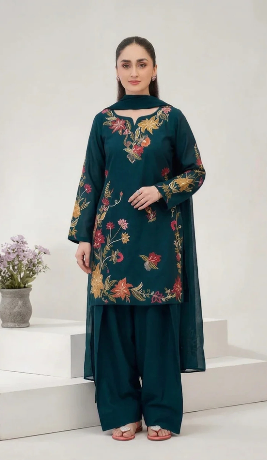 ASG - 2PC DHANAK EMBROIDERED UNSTITCHED