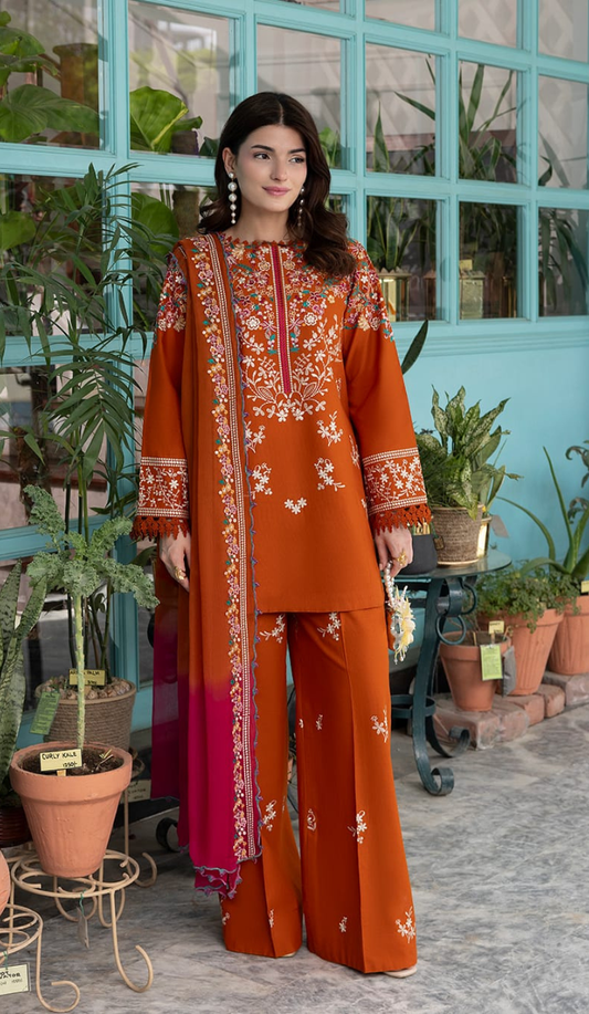 URG - 3PC Dhanak Embroidered Unstitched