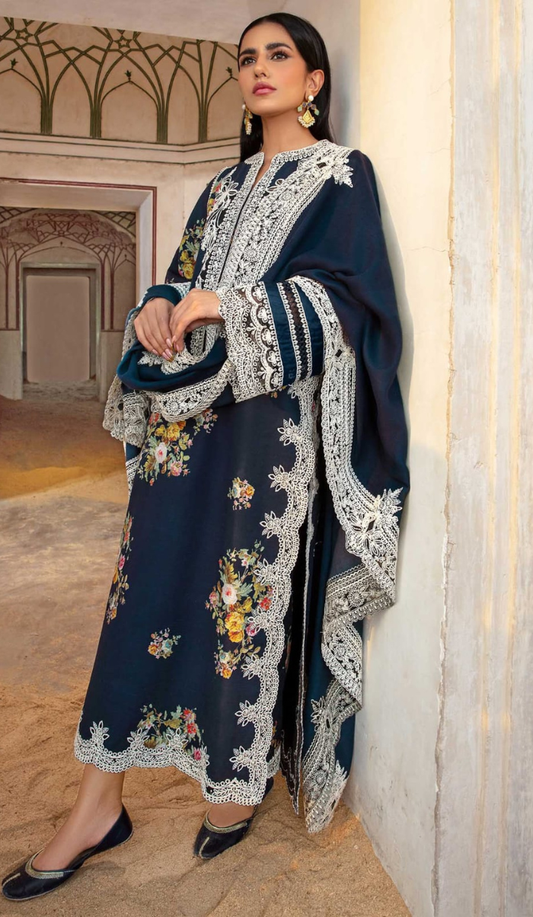 CRM- 3PC DHANAK EMBROIDERED UNSTITCHED
