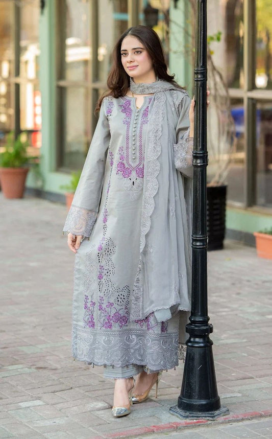 MSQ - 3PC DHANAK EMBROIDERED UNSTITCHED