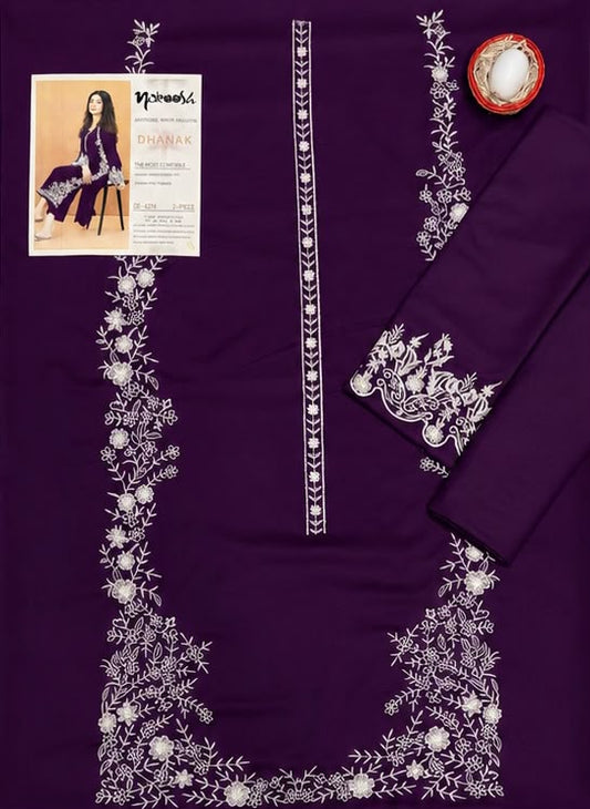 NKH - 2PC DHANAK EMBROIDERED UNSTITCHED (Purple)
